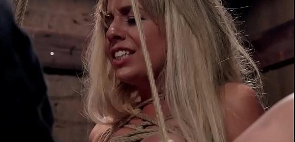  Bound blonde slave is anal fucked